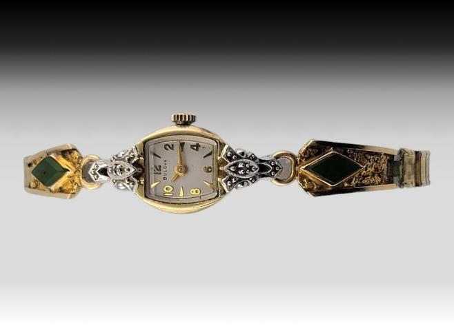 Bulova Watch w/10k GP & Gold Nugget Cuffs