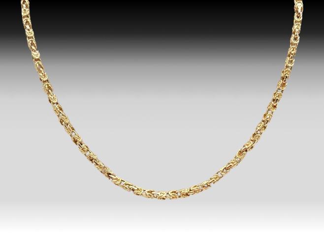 14k Yellow Gold Byzantine Chain Necklace