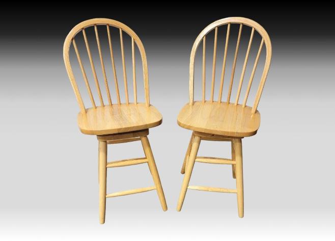 Wooden Swivel Windsor Chairs