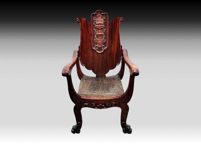 Carved North Wind Face Dante Chair