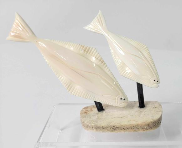 Kyle Pungowiyi Ivory Halibut Carving