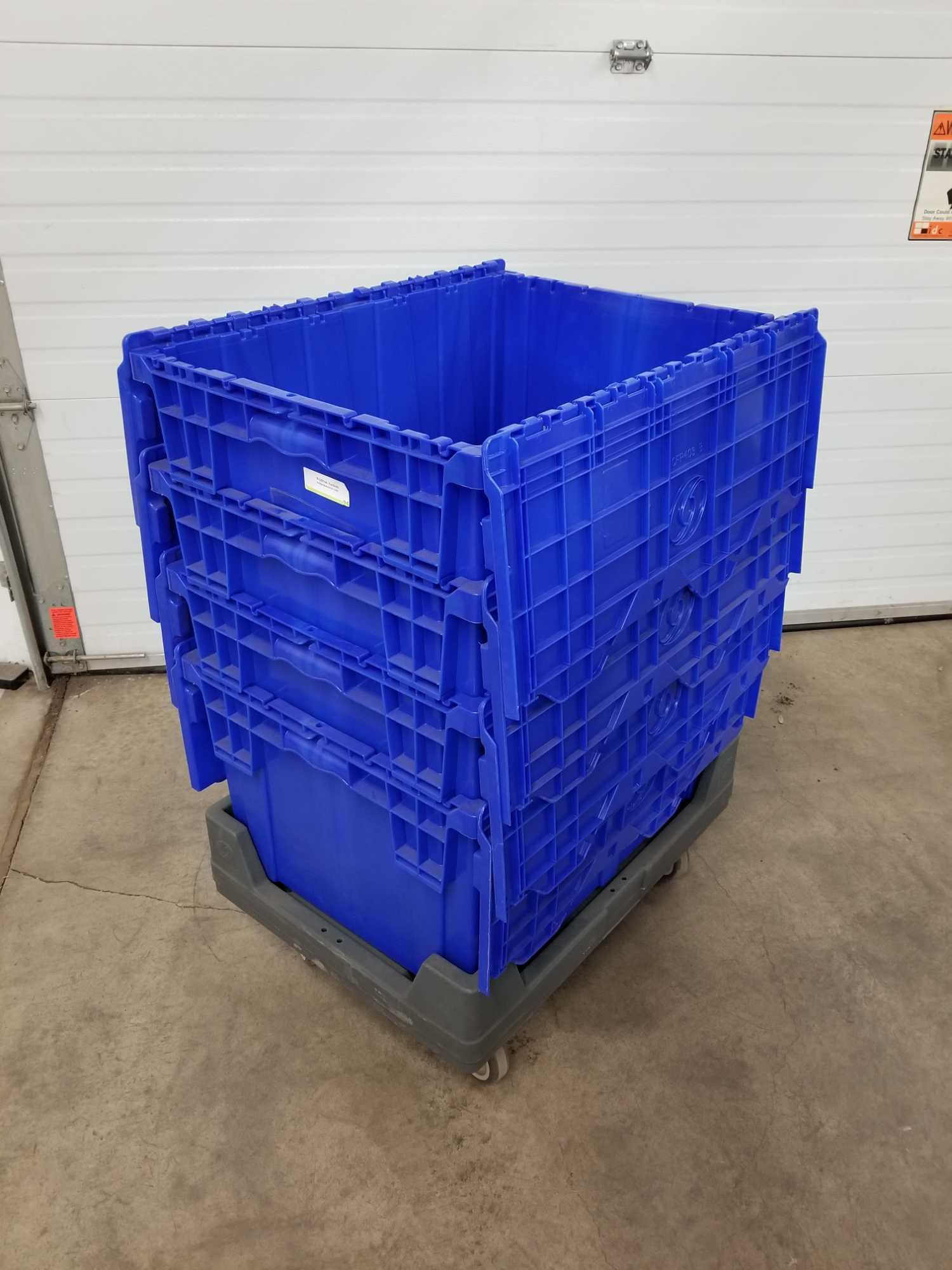 Qty 4 Stackable Plastic Packing Totes Co High End Pet Food Supplies Distributor Office And Warehouse Liquidation Forklift Pallet Racking Pallets Of New Pet Supplies And Pet Food Great For Re Sellers Office Furniture