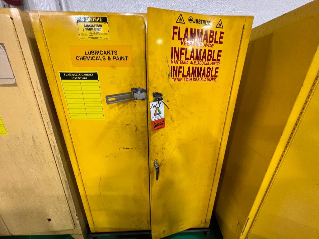 1-justrite-2-door-flammable-liquid-storage-cabinet-45-gallon-capacity-1-jamco-flammable-materials-storage-cabinet-model-bm-22-22-gallon-capacity-1-justrite-aerosol-can-bench-top-cabinet-24