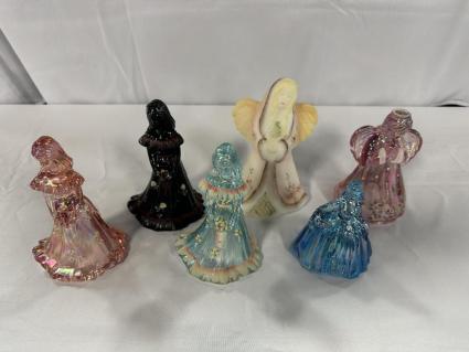 6-pcs-fenton-figurines-including-5-hand-painted-and-artist-signed