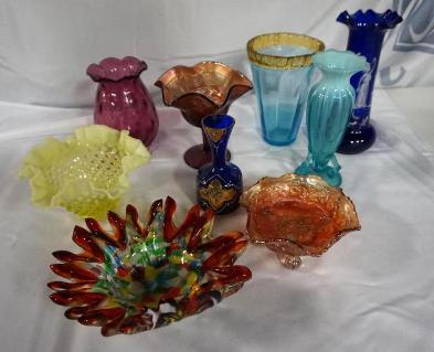 9-pieces-glass-including-carnival-fenton-cranberry-and-goofus