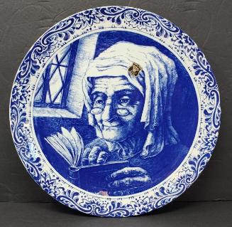 boch-belgium-blue-and-white-old-woman-plate