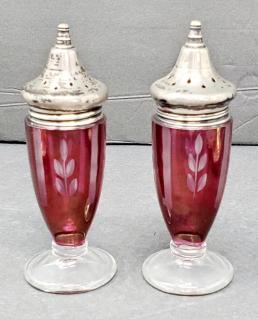 cranberry-glass-with-sterling-silver-lid-shakers