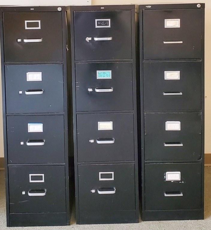 three-metal-four-drawer-file-cabinets